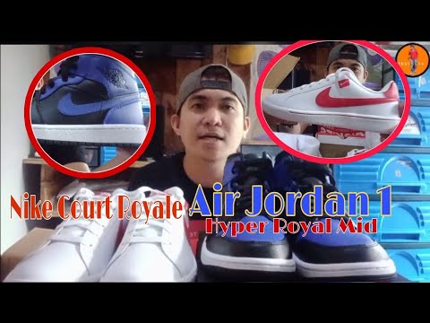 unboxing Air Jordan 1 Hyper Royal Mid and Nike Court Royale