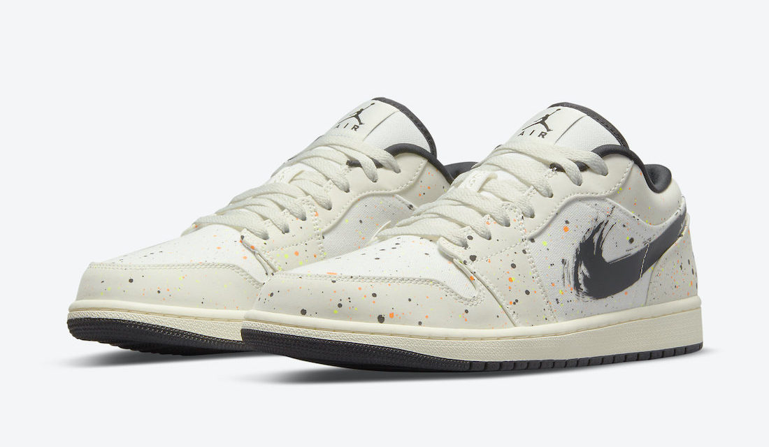 Air Jordan 1 Low Paint Splatter Brushstroke Swoosh