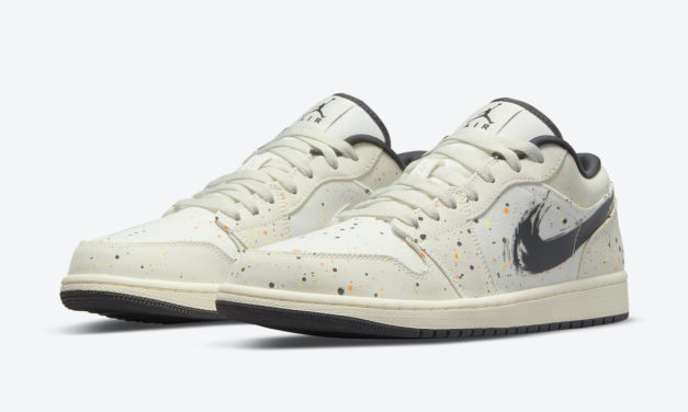 Air Jordan 1 Low Paint Splatter Brushstroke Swoosh