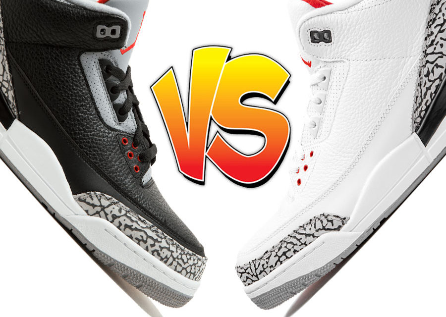 Air Jordan 3 Black Cement vs Air Jordan 3 White Cement