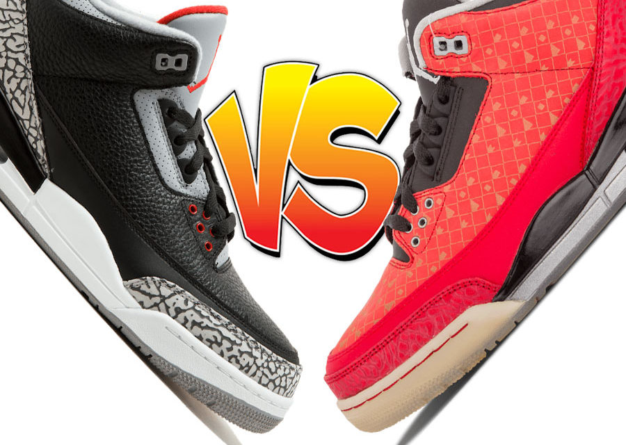Air Jordan 3 Black Cement vs Air Jordan 3 Doernbecher