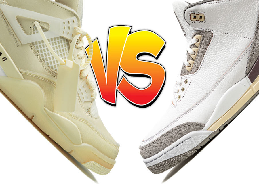 Off-White x Air Jordan 4 Sail vs A Ma Maniére x Air Jordan 3