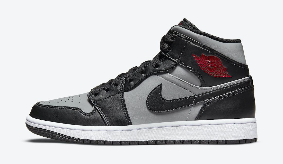 Air Jordan 1 Mid Black Grey Red 554724-096 Release Date