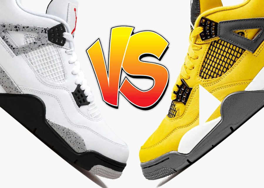 Air Jordan 4 White Cement vs Air Jordan 4 Lightning