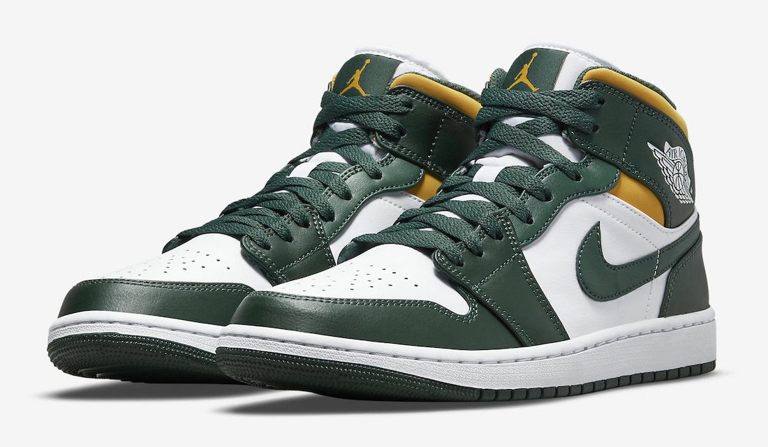 Air Jordan 1 Mid Green Yellow 554724-371 Release Date