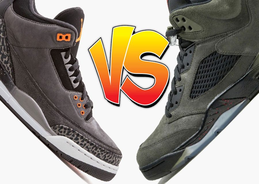 Air Jordan 3 Fear vs Air Jordan 5 Fear Comparison