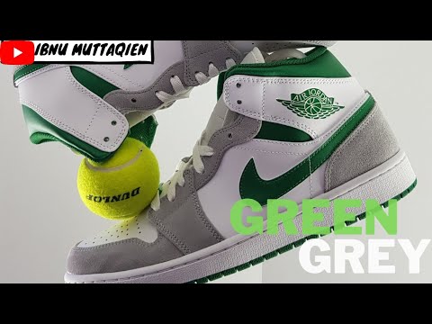 UNBOXING REVIEW JORDAN 1 MID GREEN GREY INDONESIA