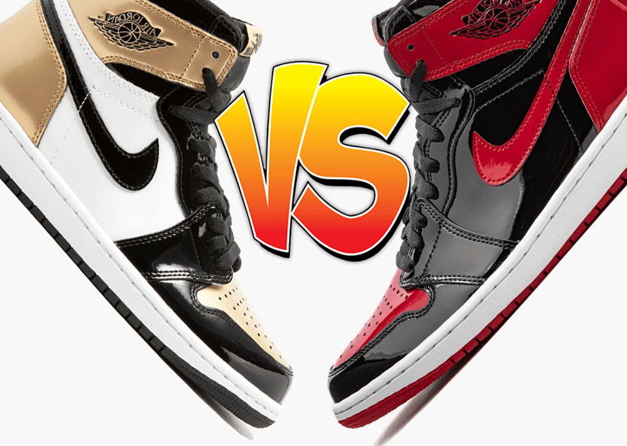 Air Jordan 1 Gold Toe vs Air Jordan 1 Patent Bred Comparison