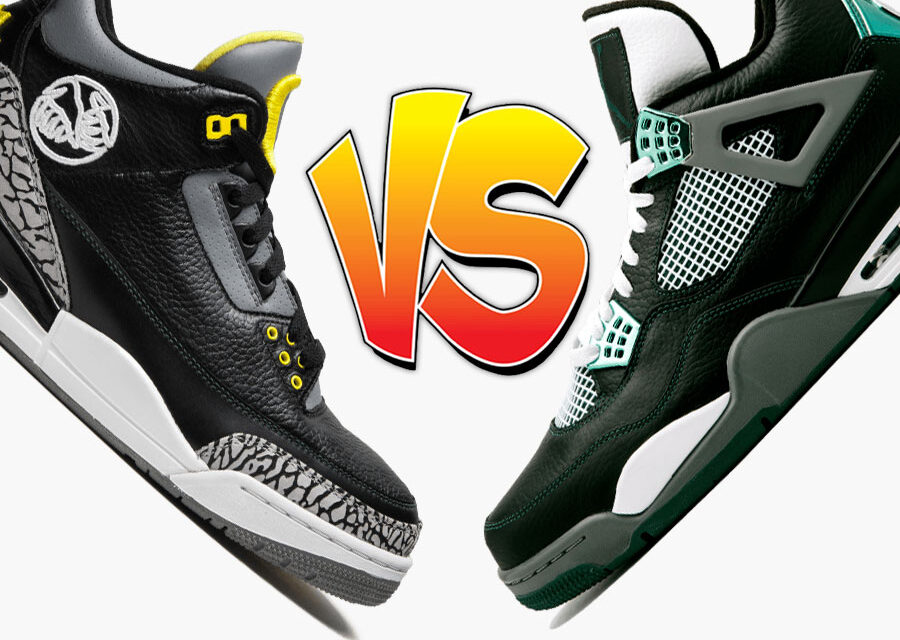 Air Jordan 3 Oregon Pit Crew vs Air Jordan 4 Oregon Ducks