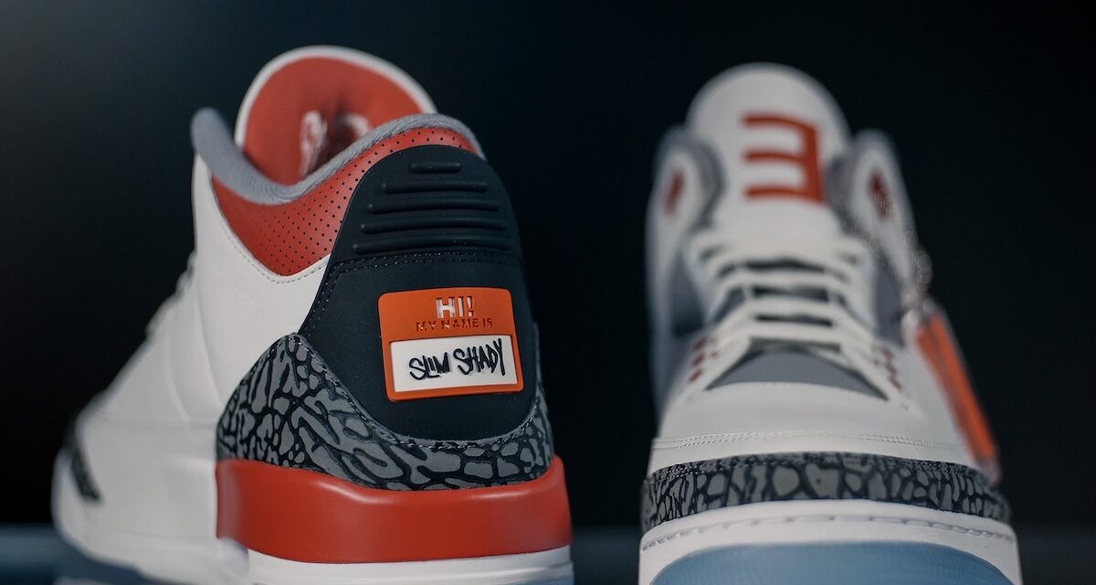 Eminem Air Jordan 3 Fire Red Slim Shady Super Bowl PE