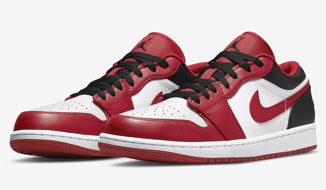 Air Jordan 1 Low White Red Black 553558-163 Release Date