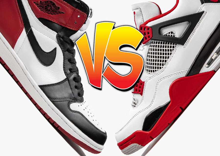 Air Jordan 1 Black Toe vs Air Jordan 4 Fire Red Comparison