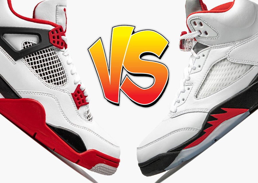 Air Jordan 4 Fire Red vs Air Jordan 5 Fire Red Comparison