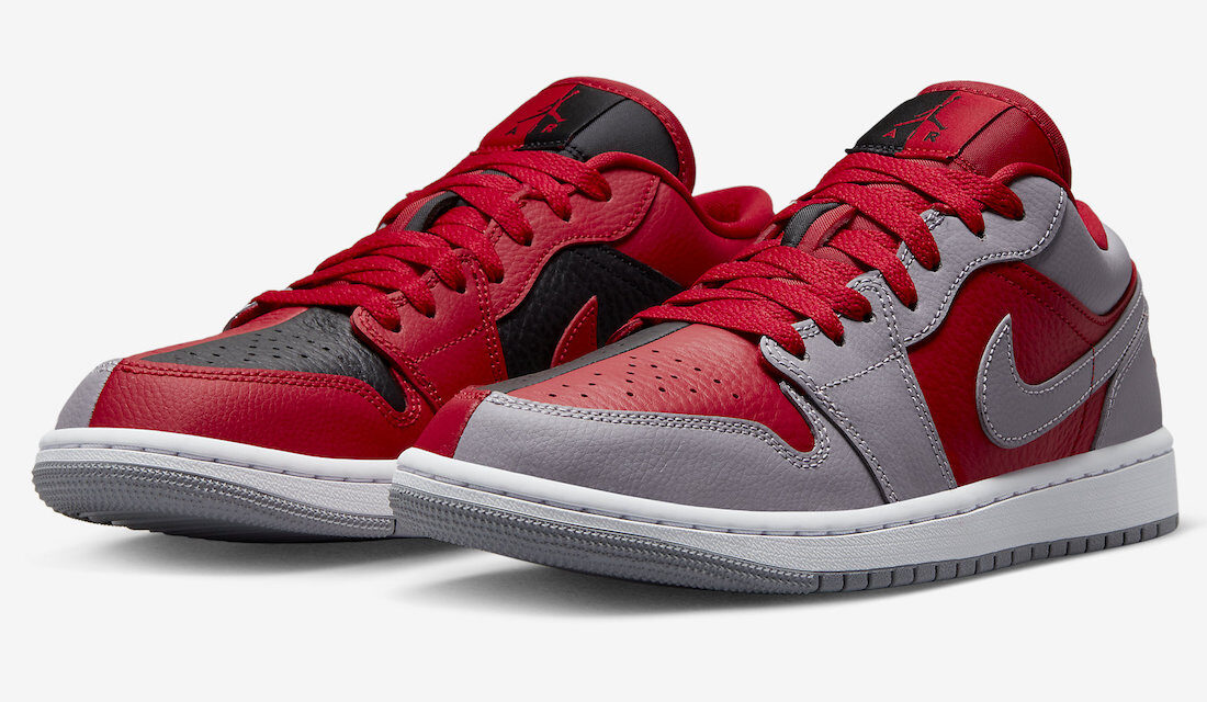 Air Jordan 1 Low SE Split Gym Red Cement Grey Black