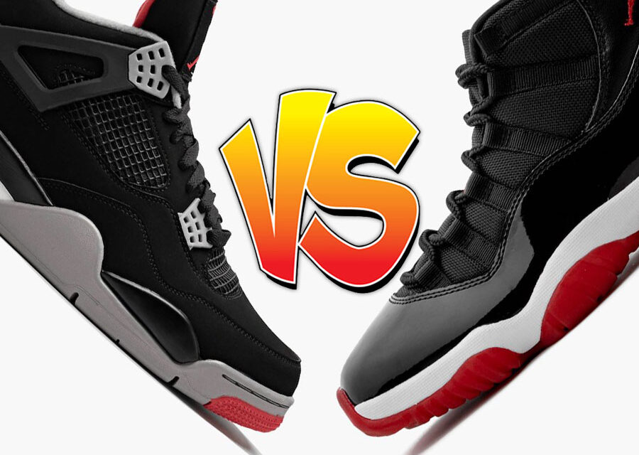 Air Jordan 4 Bred vs Air Jordan 11 Bred Comparison