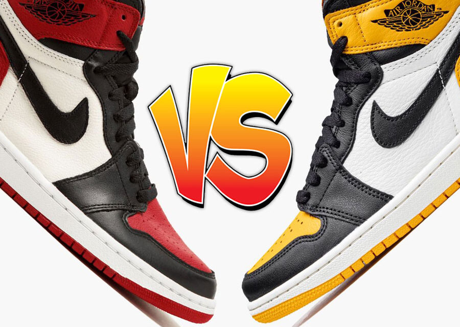 Air Jordan 1 Bred Toe vs Air Jordan 1 Taxi (Yellow Toe)