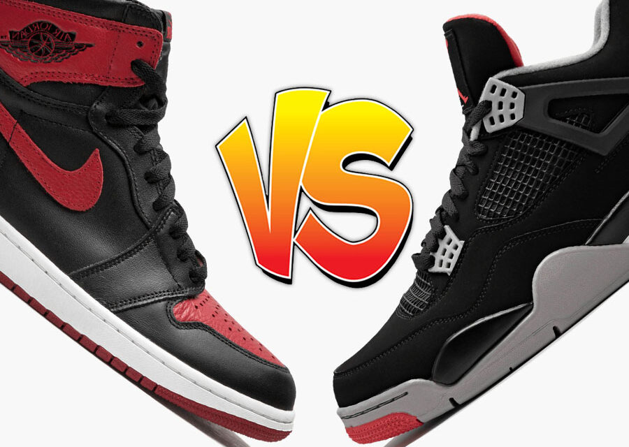 Air Jordan 1 Bred vs Air Jordan 4 Bred Comparison