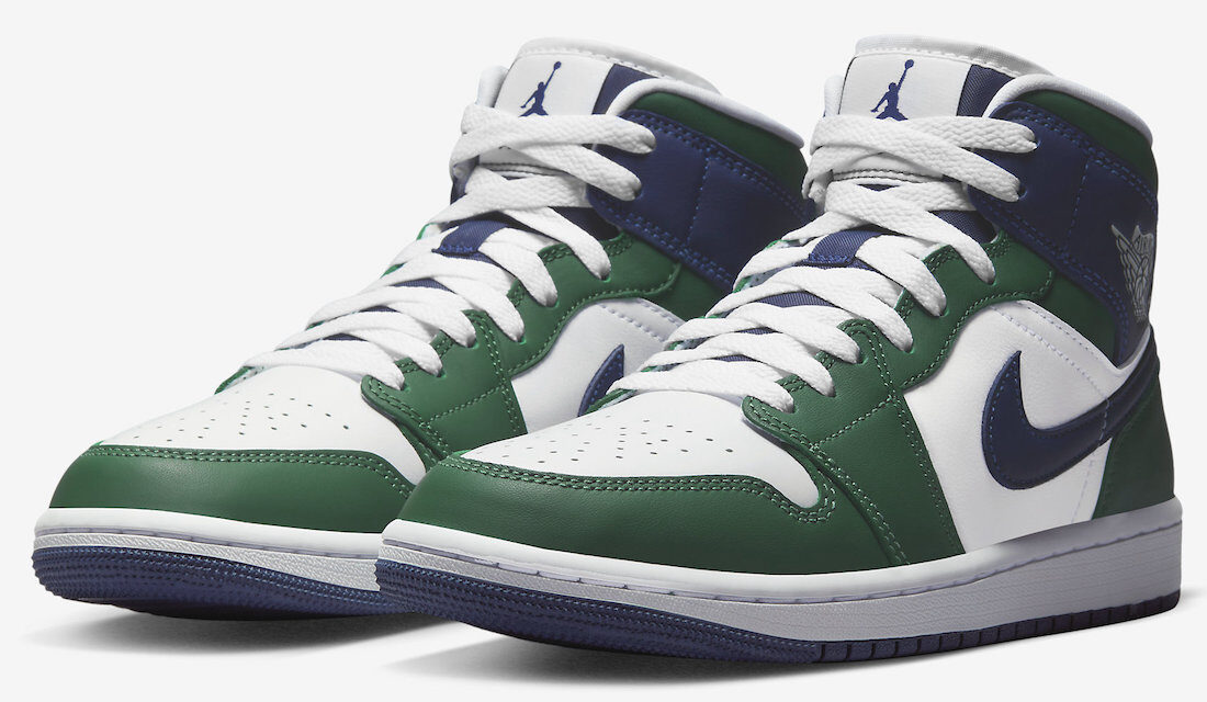 Air Jordan 1 Mid Noble Green Midnight Navy DZ5326-300