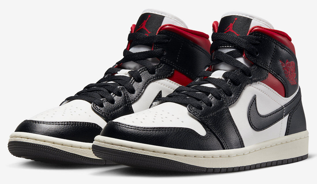 Air Jordan 1 Mid Black Gym Red Sail BQ6472-061 Release Date