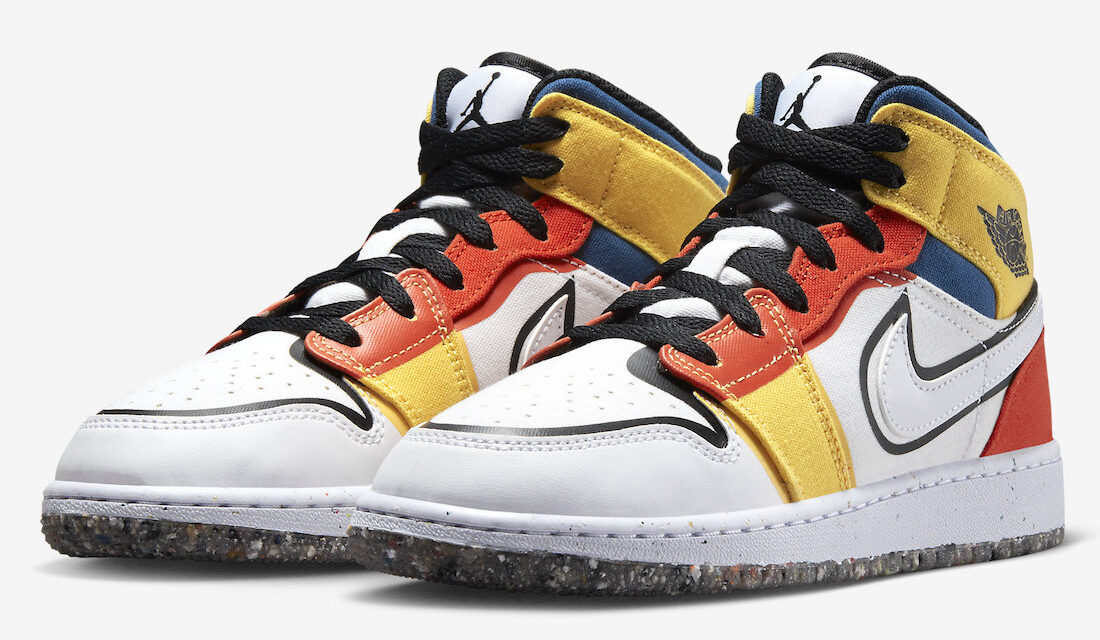 Air Jordan 1 Mid GS Multi Canvas DV1316-100 Release Date