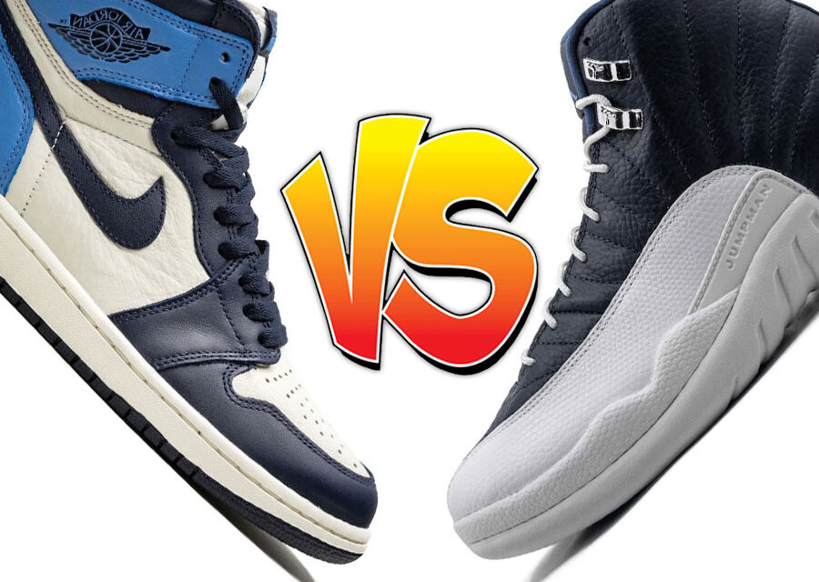 Air Jordan 1 Obsidian vs Air Jordan 12 Obsidian Comparison