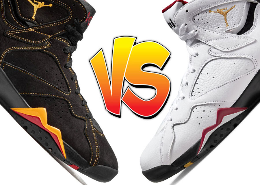 Air Jordan 7 Citrus vs Air Jordan 7 Cardinal Comparison