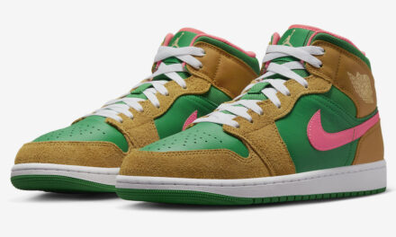 Air Jordan 1 Mid Surfaces in Wheat and Watermelon
