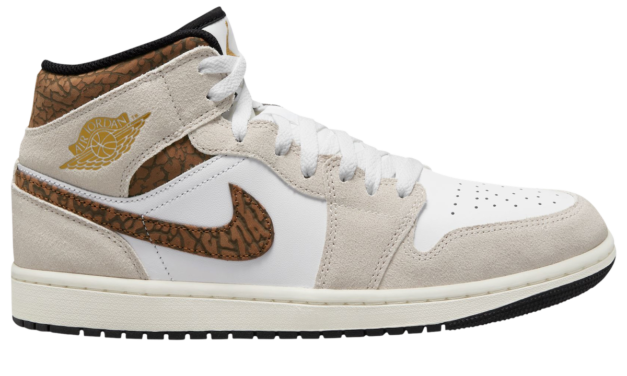 Air Jordan 1 Mid SE Brown Elephant Print DZ4129-102 Release