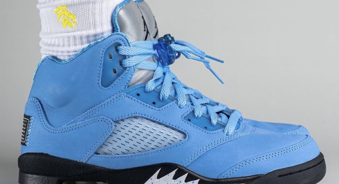 On-Feet Photos of the Air Jordan 5 “UNC”