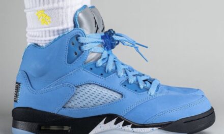 On-Feet Photos of the Air Jordan 5 “UNC”