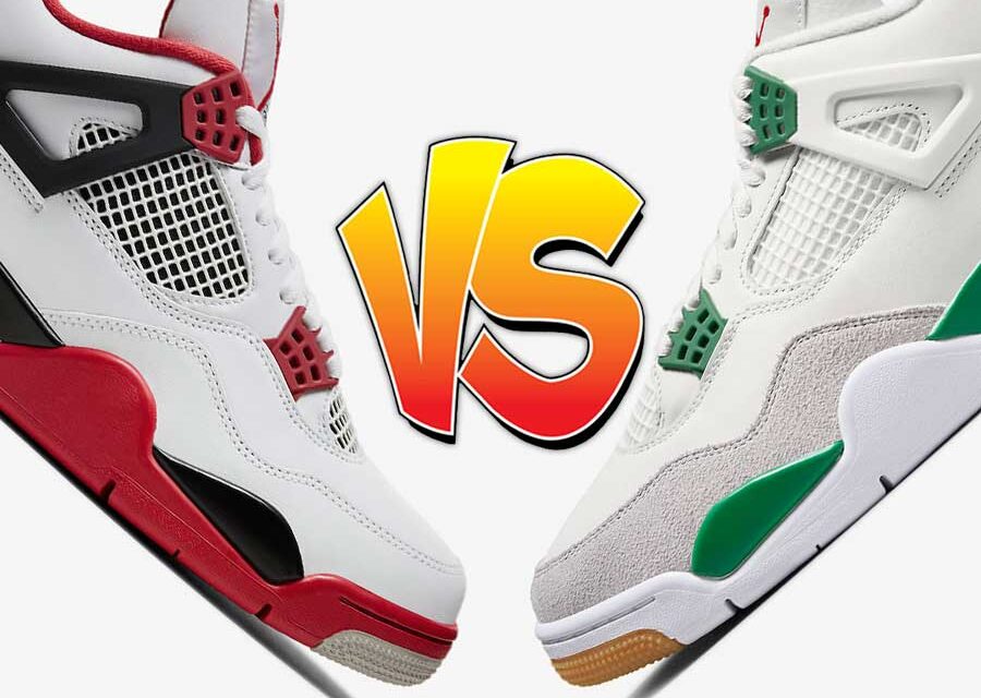 Air Jordan 4 Fire Red vs Nike SB x Air Jordan 4 Comparison