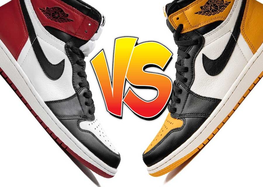 Air Jordan 1 Black Toe / Yellow Toe Comparison