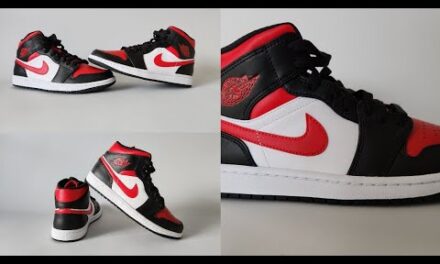 Nike Air Jordan 1 Mid Black/White/Fire Red Unboxing and On