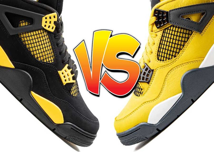 Air Jordan 4 Thunder and Lightning Comparison