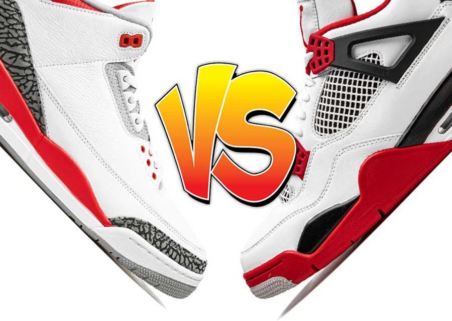 Air Jordan 3 Fire Red vs Air Jordan 4 Fire Red Comparison