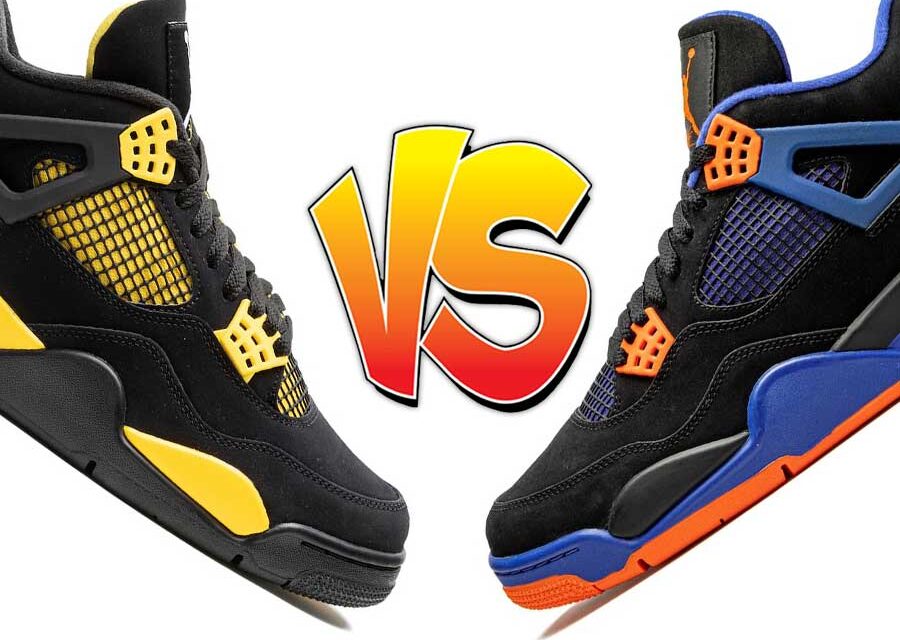 Air Jordan 4 Thunder vs Air Jordan 4 Cavs Comparison