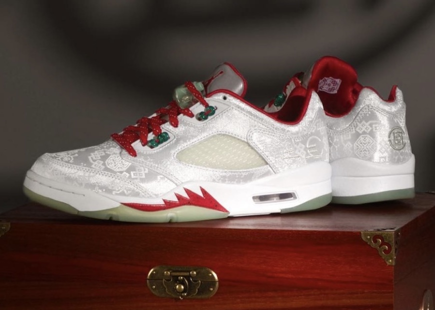 CLOT x Air Jordan 5 Low White Silk F&F