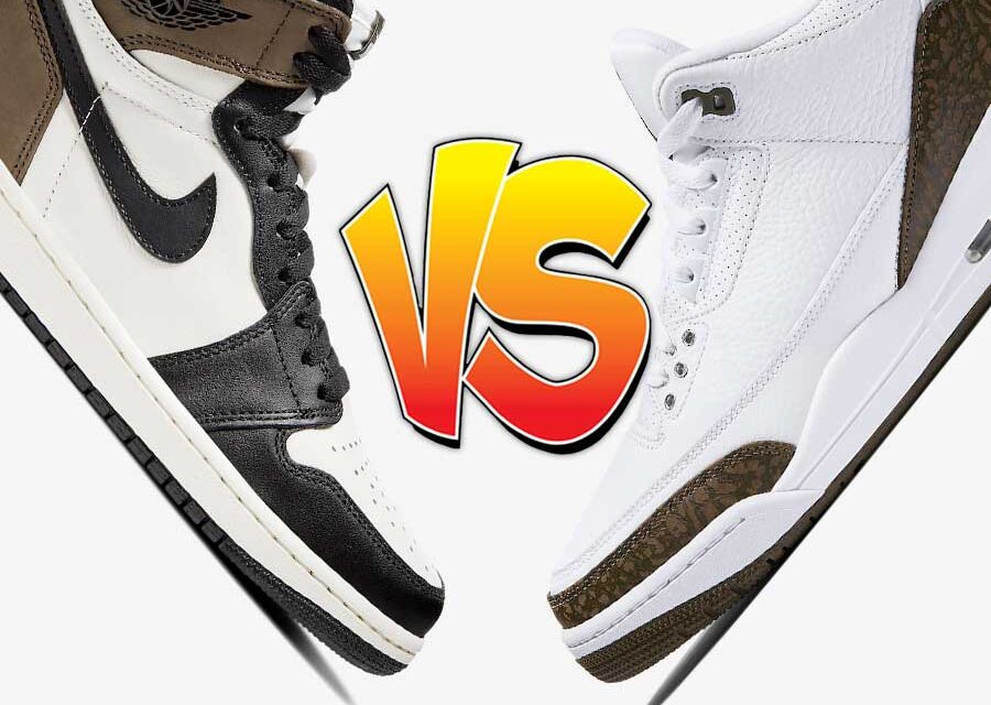 Air Jordan 1 High OG Mocha vs Air Jordan 3 Mocha Comparison