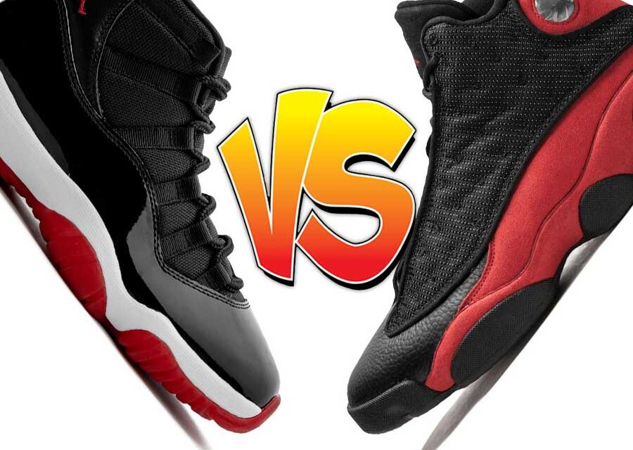 Air Jordan 11 Bred vs Air Jordan 13 Bred Comparison