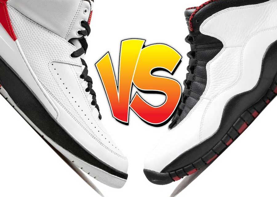 Air Jordan 2 Chicago vs Air Jordan 10 Chicago Comparison
