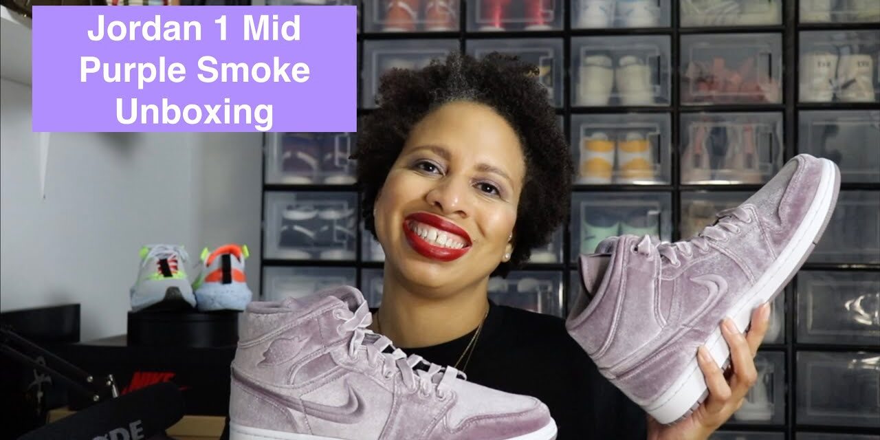 Jordan 1 Mid Purple Smoke Unboxing | Sneakers and Handbags