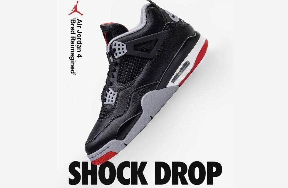Air Jordan 4 Bred Reimagined Shock Drop (February 2024)