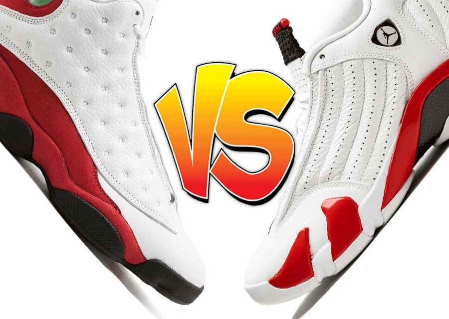 Air Jordan 13 Chicago vs Air Jordan 14 Candy Cane Comparison