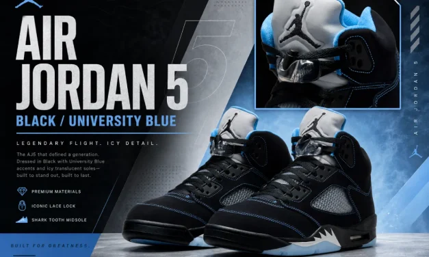 Air Jordan 5 “Black/University Blue” 2026 Release Date